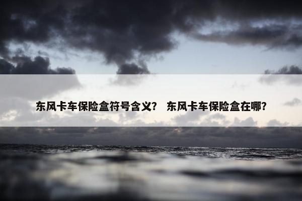 东风卡车保险盒符号含义？ 东风卡车保险盒在哪？