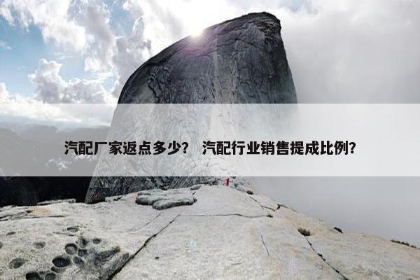 汽配厂家返点多少？ 汽配行业销售提成比例？