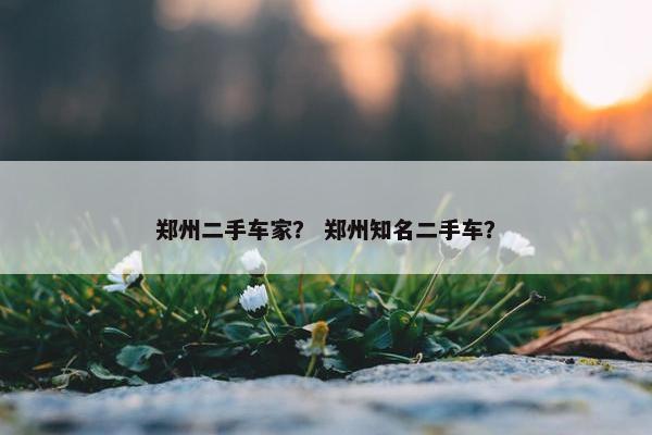 郑州二手车家？ 郑州知名二手车？