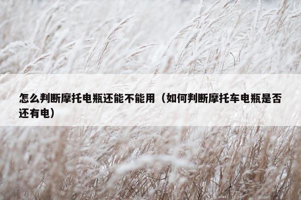 怎么判断摩托电瓶还能不能用（如何判断摩托车电瓶是否还有电）