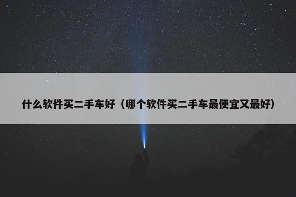 什么软件买二手车好（哪个软件买二手车最便宜又最好）