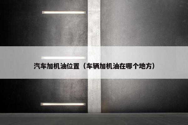 汽车加机油位置（车辆加机油在哪个地方）