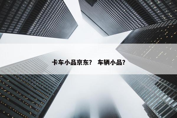 卡车小品京东？ 车辆小品？