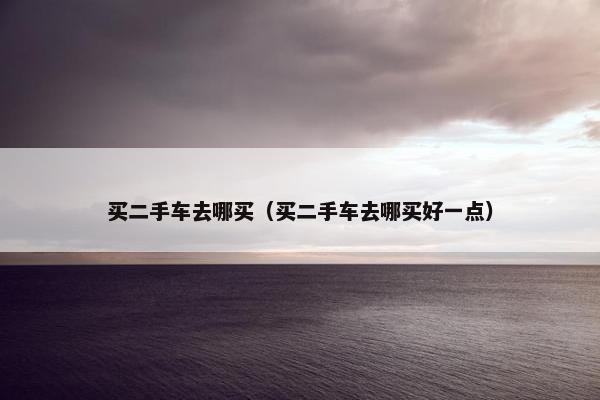 买二手车去哪买（买二手车去哪买好一点）