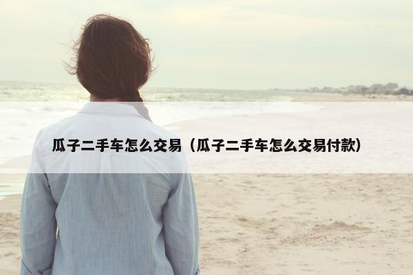 瓜子二手车怎么交易（瓜子二手车怎么交易付款）
