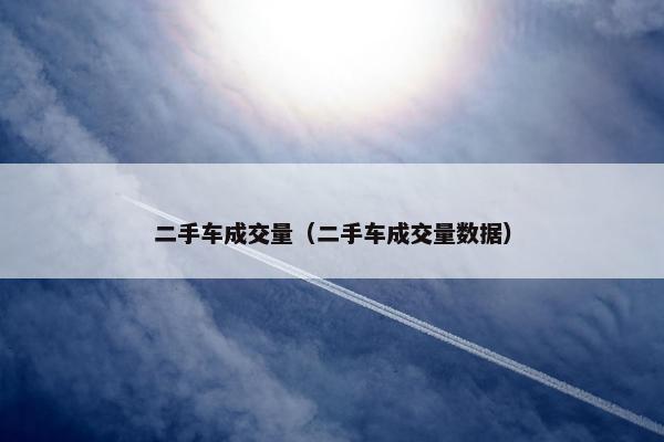 二手车成交量（二手车成交量数据）