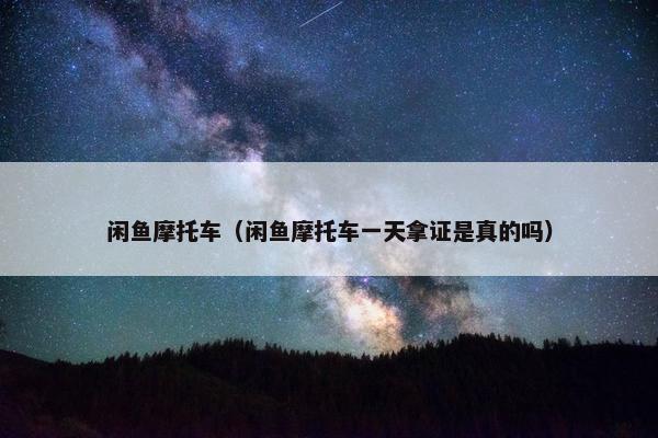 闲鱼摩托车（闲鱼摩托车一天拿证是真的吗）