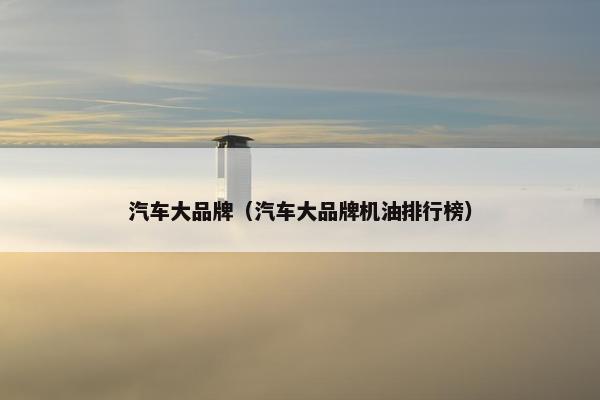 汽车大品牌（汽车大品牌机油排行榜）
