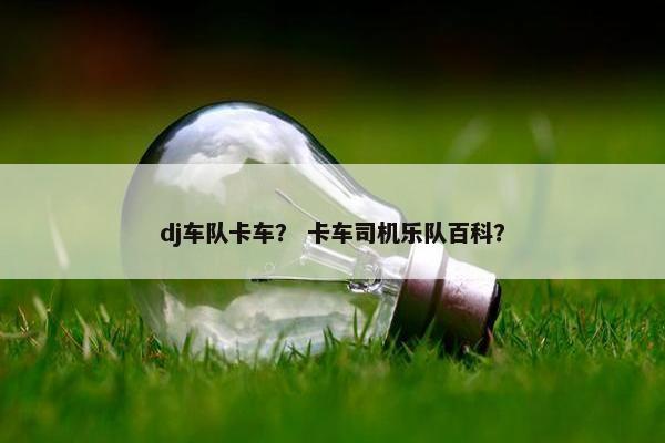 dj车队卡车？ 卡车司机乐队百科？