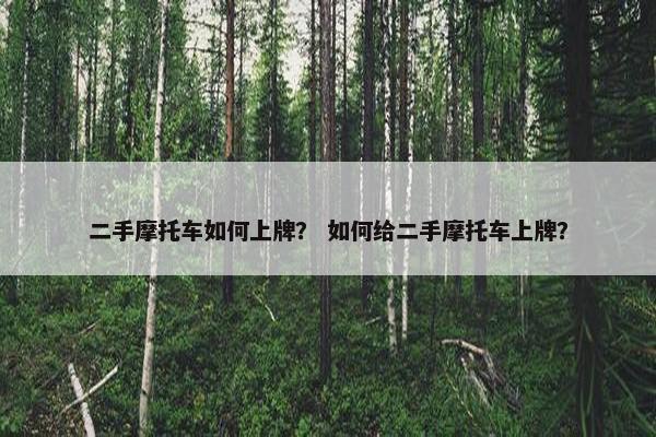二手摩托车如何上牌？ 如何给二手摩托车上牌？