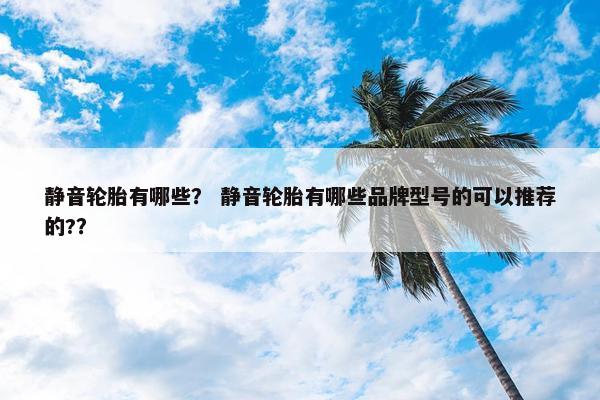 静音轮胎有哪些？ 静音轮胎有哪些品牌型号的可以推荐的?？