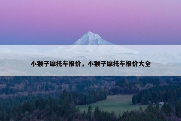 小猴子摩托车报价，小猴子摩托车报价大全