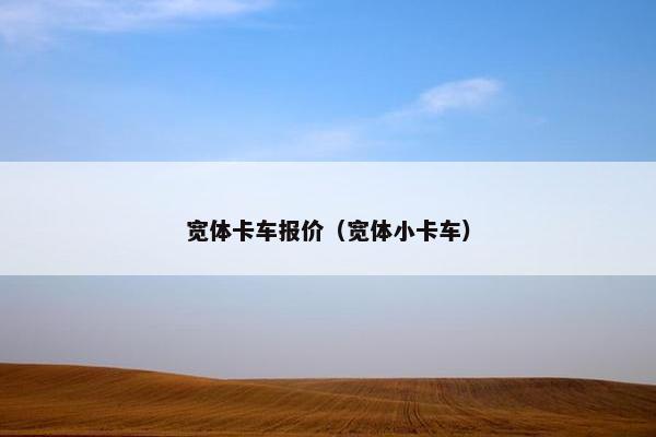 宽体卡车报价（宽体小卡车）