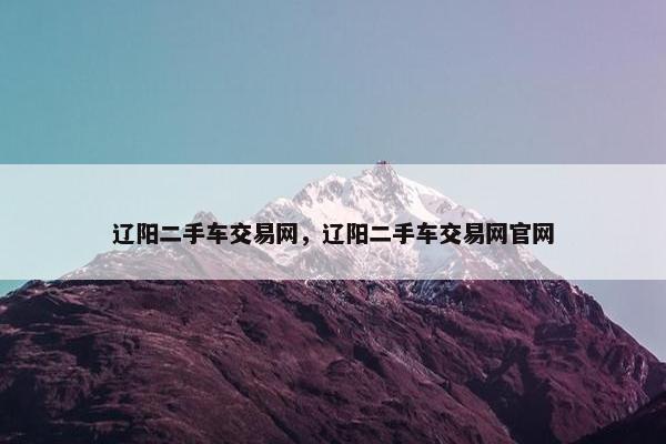 辽阳二手车交易网，辽阳二手车交易网官网