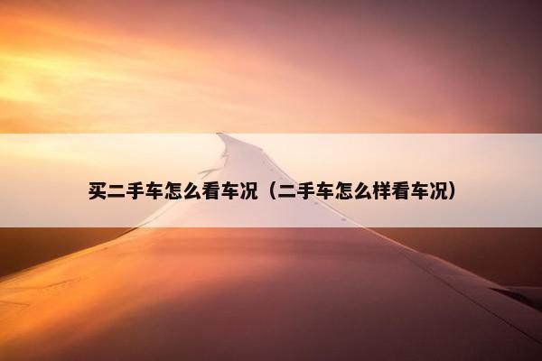 买二手车怎么看车况（二手车怎么样看车况）