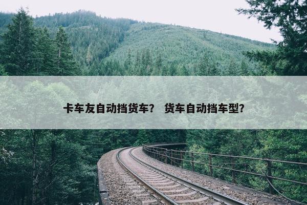 卡车友自动挡货车？ 货车自动挡车型？