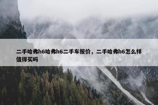 二手哈弗h6哈弗h6二手车报价，二手哈弗h6怎么样值得买吗