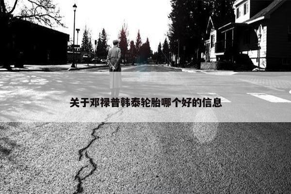关于邓禄普韩泰轮胎哪个好的信息