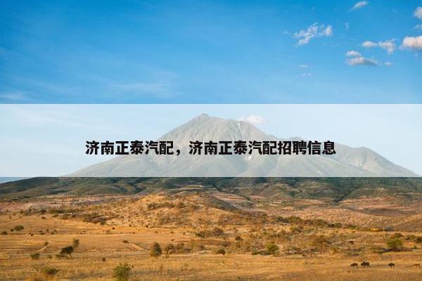 济南正泰汽配，济南正泰汽配招聘信息