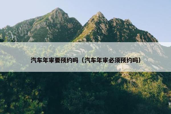 汽车年审要预约吗（汽车年审必须预约吗）