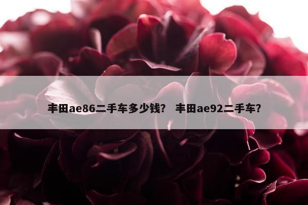 丰田ae86二手车多少钱？ 丰田ae92二手车？