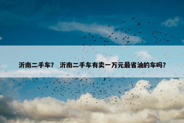沂南二手车？ 沂南二手车有卖一万元最省油的车吗？