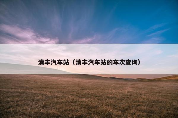 清丰汽车站（清丰汽车站的车次查询）