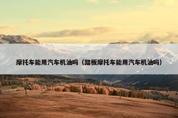 摩托车能用汽车机油吗（踏板摩托车能用汽车机油吗）