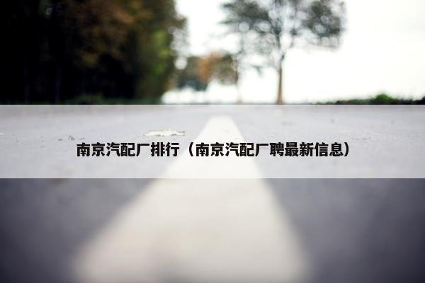 南京汽配厂排行（南京汽配厂聘最新信息）