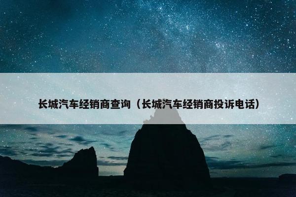 长城汽车经销商查询（长城汽车经销商投诉电话）