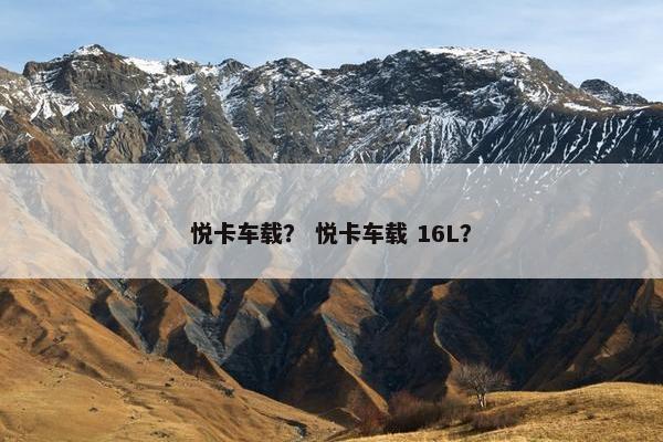 悦卡车载？ 悦卡车载 16L？