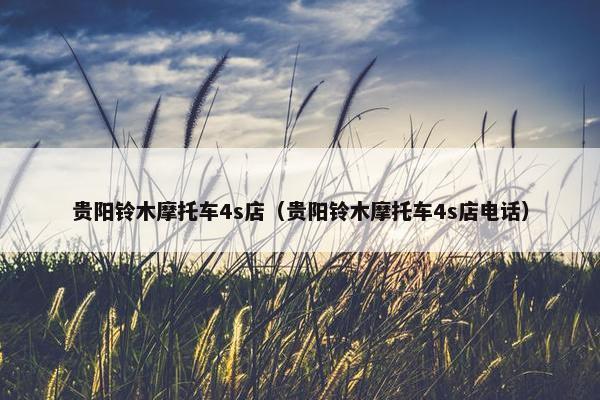 贵阳铃木摩托车4s店（贵阳铃木摩托车4s店电话）