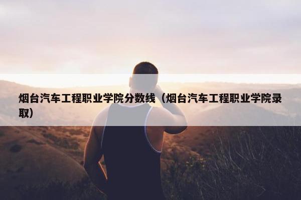 烟台汽车工程职业学院分数线（烟台汽车工程职业学院录取）
