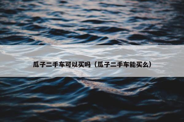 瓜子二手车可以买吗（瓜子二手车能买么）