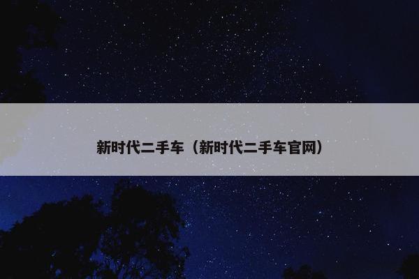 新时代二手车（新时代二手车官网）