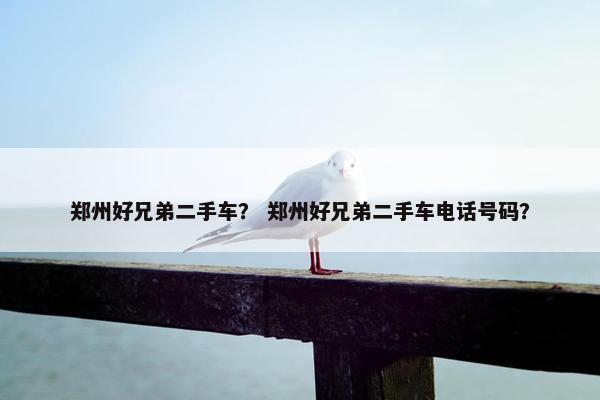 郑州好兄弟二手车？ 郑州好兄弟二手车电话号码？