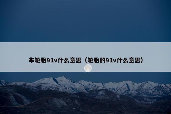 车轮胎91v什么意思（轮胎的91v什么意思）