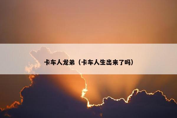 卡车人龙弟（卡车人生出来了吗）