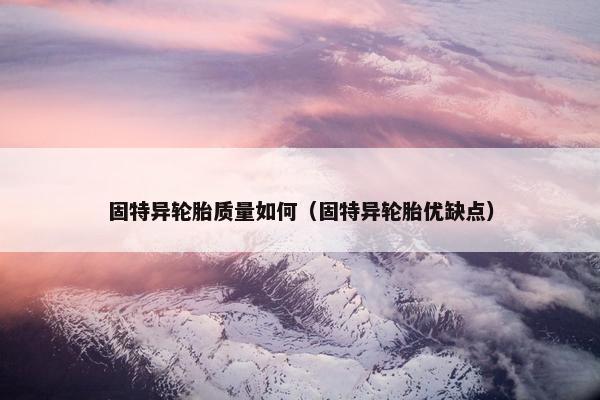 固特异轮胎质量如何（固特异轮胎优缺点）
