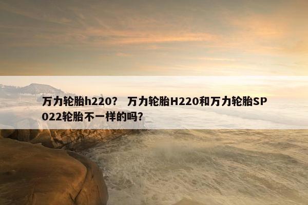 万力轮胎h220？ 万力轮胎H220和万力轮胎SP022轮胎不一样的吗？