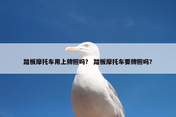 踏板摩托车用上牌照吗？ 踏板摩托车要牌照吗？
