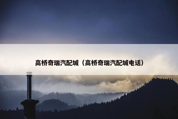 高桥奇瑞汽配城（高桥奇瑞汽配城电话）
