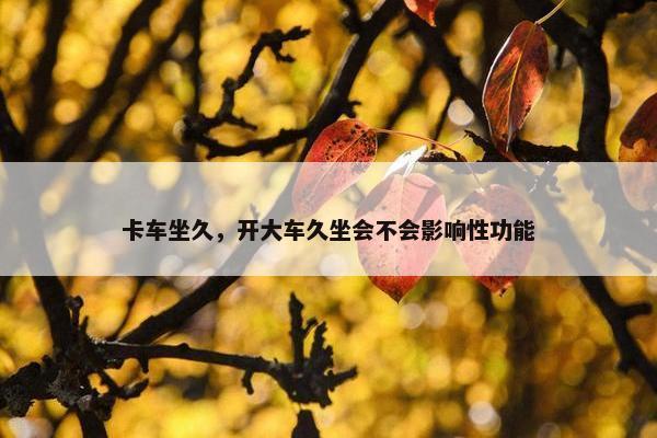 卡车坐久，开大车久坐会不会影响性功能