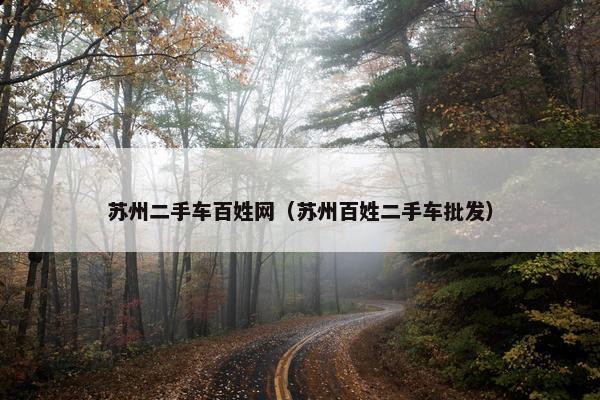 苏州二手车百姓网（苏州百姓二手车批发）