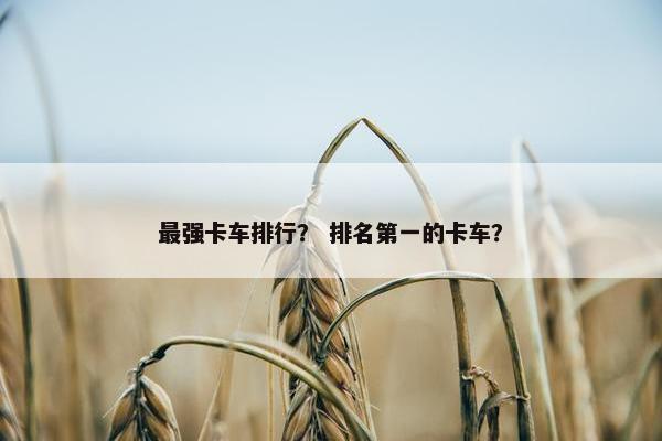 最强卡车排行？ 排名第一的卡车？