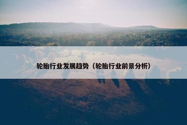 轮胎行业发展趋势（轮胎行业前景分析）