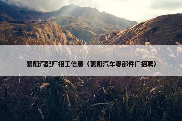 襄阳汽配厂招工信息（襄阳汽车零部件厂招聘）