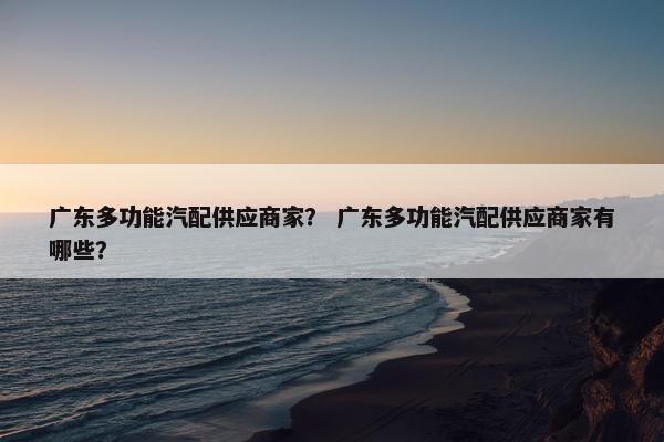 广东多功能汽配供应商家？ 广东多功能汽配供应商家有哪些？