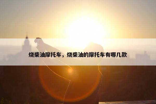 烧柴油摩托车，烧柴油的摩托车有哪几款