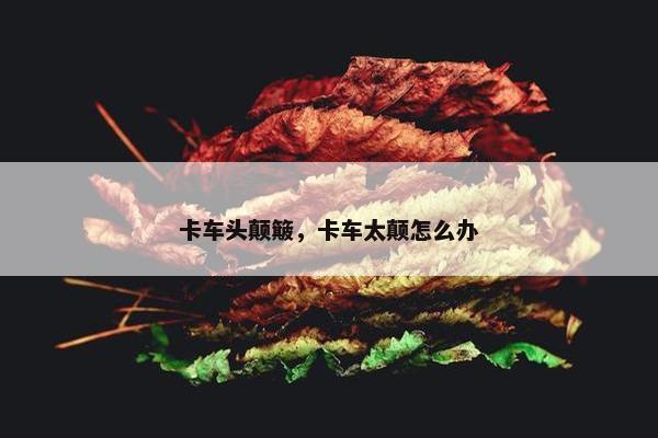 卡车头颠簸，卡车太颠怎么办